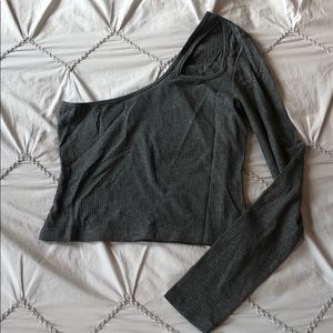 LF One shoulder long sleeve crop top